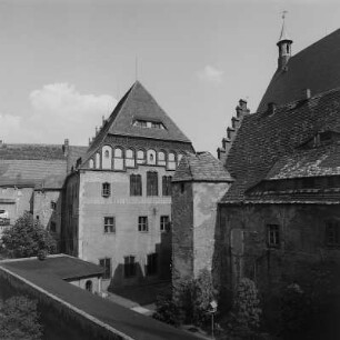 Freiberg. Blick auf das Stadt- und Bergbaumuseum vom Mineralogischen Institut