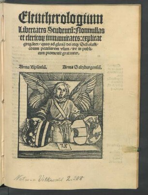 Eleutherologium Libertates Studentum Nonnullas et clericorum immunitates: explicat