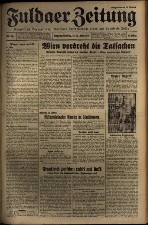 Erste Ausgabe vom Samstag, den 20. März 1937.