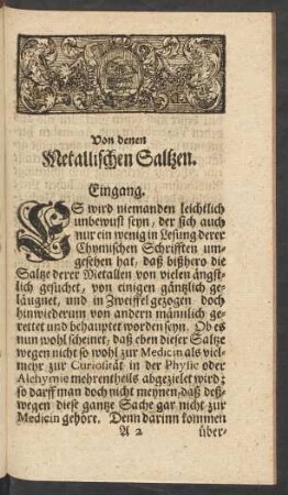 Von denen Metallischen Saltzen
