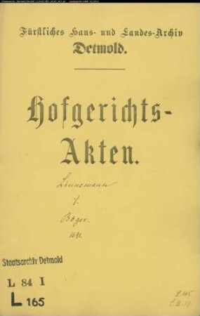 Linnemann, Simon Hermann gegen Johann Böger im Niewalde - Schuldforderung