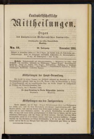 No. 11. 32. Jahrgang. November 1864.