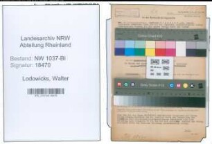 Entnazifizierung Walter Lodowicks , geb. 05.09.1912 (Landgerichtsrat)