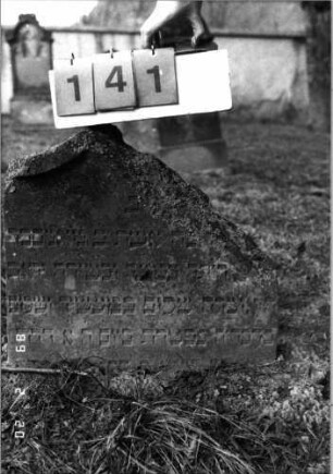 Grabstein 141 (Index: 99798436) Material: Sandstein Zustand: Fragment Maße HxBxT: 54x56x8 cm Beschreibung: Stele, Fragment: Grabstein 141
