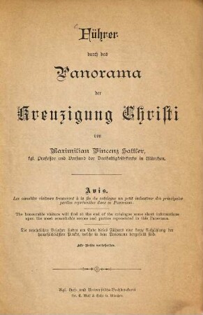 Führer durch das Panorama der Kreuzigung Christi