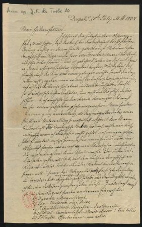 Brief an Georg Johann Daniel Poelchau : 20.07.1835