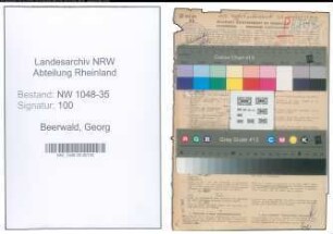 Entnazifizierung Georg Beerwald , geb. 08.11.1894 (Musiker)