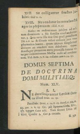 Domus Septima. De Doctrina Domi Militiaeo.