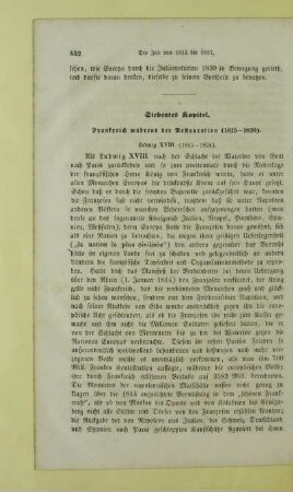 Siebentes Kapitel. Frankreich während der Restauration (1815-1830)