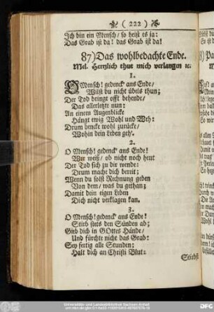 87) Das wohlbedachte Ende.