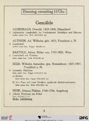 Dienstag vormittag 10 Uhr (Nr. 1-130)