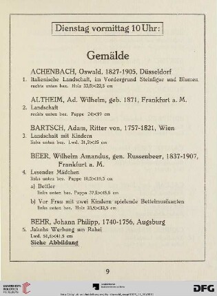 Dienstag vormittag 10 Uhr (Nr. 1-130)