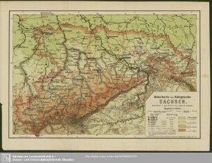 Schulkarte vom Königreich Sachsen