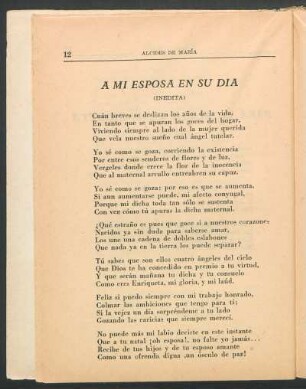 A mi esposa en su día : (Inédita)