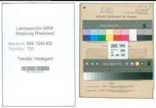 Entnazifizierung Hildegard Tekotte , geb. 08.05.1922 (Fachlehrerin)