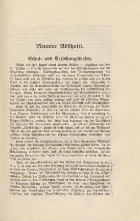 Neunter Abschnitt. Schul- und Erziehungswesen