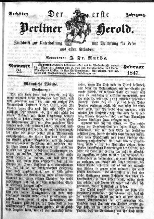 Nummer 21, Februar 1847