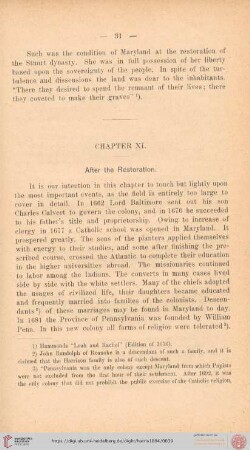 Chapter XI: After the Restoration