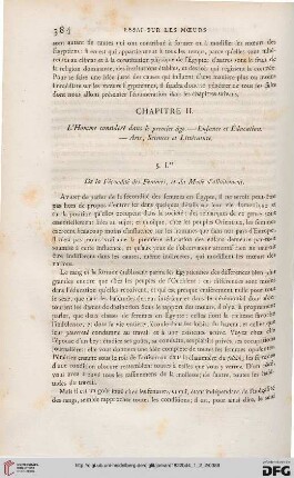 Chapitre II: L'homme considéré dans le premioer âge [...]