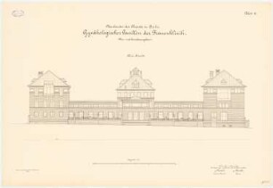 Frauenklinik der Charité, Berlin Gynäkologischer Pavillon, Um- und Erweiterungsbau: W-Ansicht 1:100
