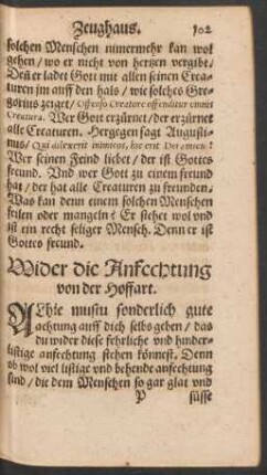 Wider die Anfechtung von der Hoffart.