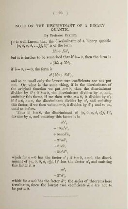 Note on the discriminant of a binary quantic.