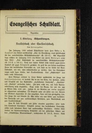Reallesebuch oder Quellenlesebuch