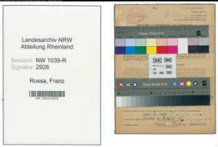 Entnazifizierung Franz Rossa , geb. 31.03.1908 (Foerster)