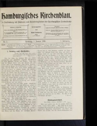 1. Sonntag nach Epiphanias