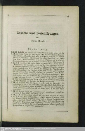Zusätze und Berichtigungen zum ersten Bande