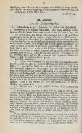 III. Abschnitt. Specielle Sicherheitspolizei
