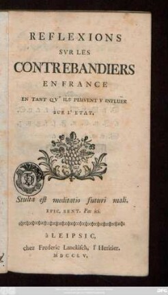 Reflexions Svr Les Contrebandiers En France En Tant Qv'Ils Peuvent Y Influer Sur L'Etat