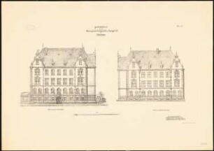 Land- und Amtsgericht, Wiesbaden: Aufriss Seitenansichten 1:100