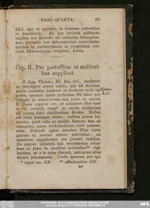 Cap. II. Pro pastoribus et auditoribus supplicat.