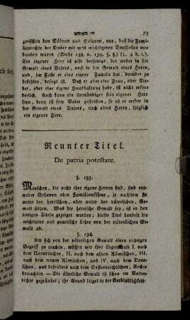 Neunter Titel. De patria potestate.