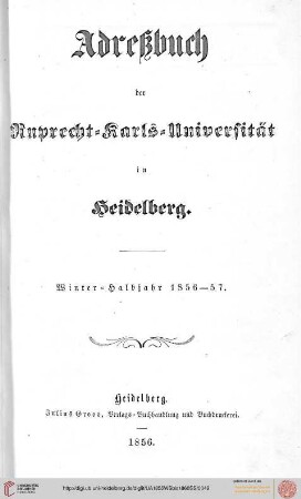 Wintersemester 1856/1857