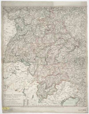 Karte vom Königreich Bayern, 1:850 000, Kupferstich, 1808