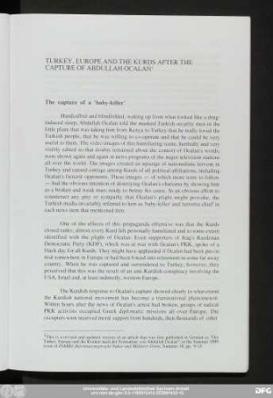 Turkey, Europe And The Kurds After The Capture Of Abdullah Öcalan