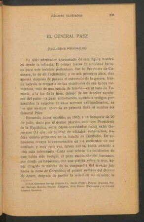 El General Páez : (Recuerdos personales)