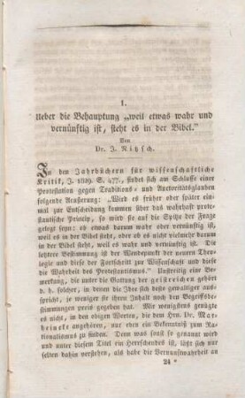 357-366 Ueber die Behauptung "weil etwas wahr und vernünftig ist, steht es in der Bibel"