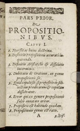 Pars Prior. De Propositionibus.