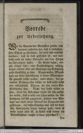 Vorrede zur Uebersetzung