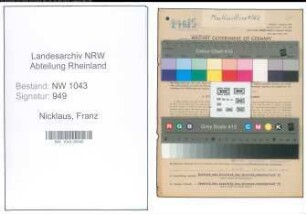 Entnazifizierung Franz Nicklaus , geb. 28.11.1895 (Kaufmann)
