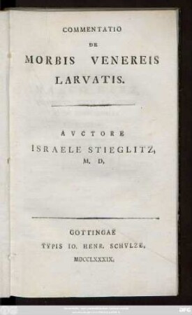 Commentatio De Morbis Venereis Larvatis