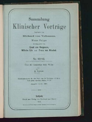 Über die Gonorrhoe beim Weibe