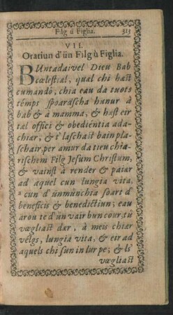 VII. Oratiun d' ün Filg u Figlia.