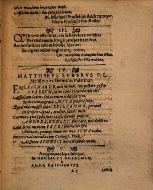Euphēmia Beeraidum Radices Montis Hercynici accolentium Reverendo viro ... M. Henrico Engelmanno, Pastori Petromontano ... Sponso, & ... Annae ... Andreae Richardi ... Filiae, Sponsae ...