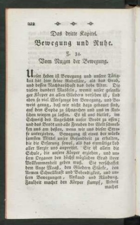 Das dritte Kapitel. Bewegung und Ruhe. §. 34. ... [- §. 40.]