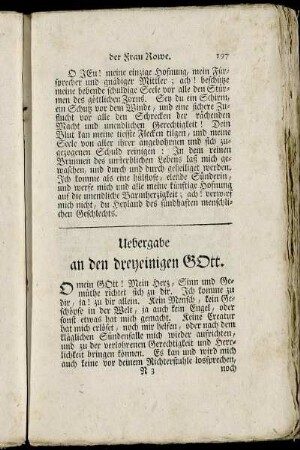 Uebergabe an den dreyeinigen Gott.