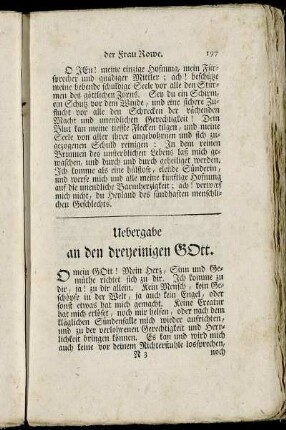 Uebergabe an den dreyeinigen Gott.